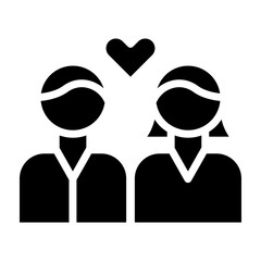 Couple Vector Glyph Icon Design