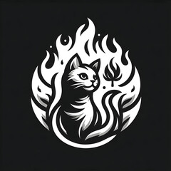 Obraz premium Cat on fire monotone