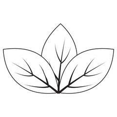Leaf vector line art, icon, Leaves silhouette, symbol, design. Spring leaf, Leaf icon ecology, nature element, environment and nature eco sign. Vector illustration.