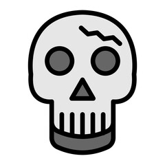 Skull Vector Filled Icon Design