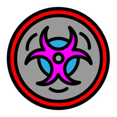 Biohazard Vector Filled Icon Design