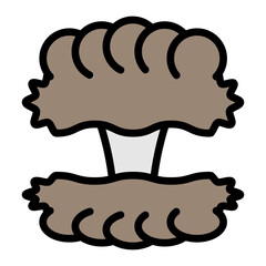 Nuclear Explosion Vector Filled Icon Design