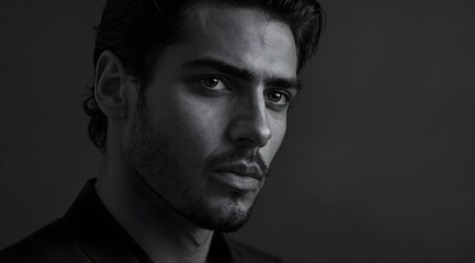Fototapeta premium portrait of a model, dark background