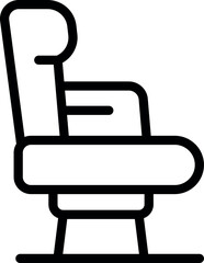 Simple icon of an airplane passenger seat, depicting the comfort and amenities offered during flights