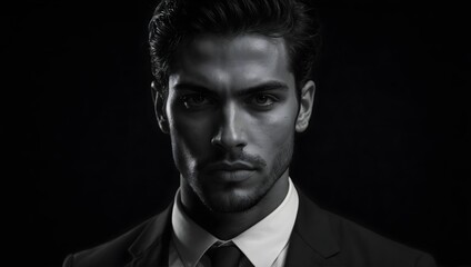 Fototapeta premium portrait of a model in suit