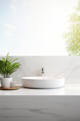 Fototapeta premium White bathroom interior