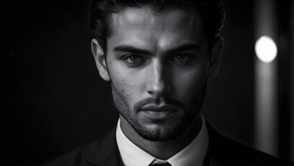 Fototapeta premium portrait of a model in suit