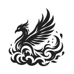 Bird on fire monotone logo