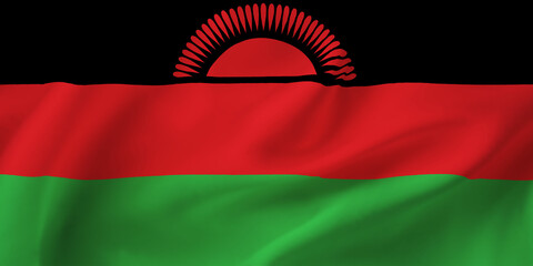 Malawi waving flag background.3D illustration of Malawi flag