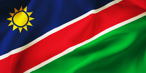 Fototapeta premium Namibia waving flag background.3D illustration of Namibia flag