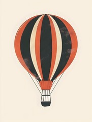 Obraz premium Colorful Hot Air Balloon Soaring High in the Sky,Adventure and Concept