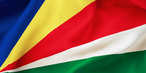 Obraz premium Seychelles waving flag background.3D illustration of Seychelles flag