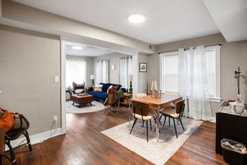 modern apartment interior with white walls 