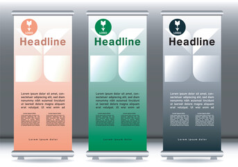  Roll up design banner display mockup template