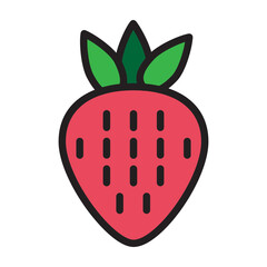 Strawberry Vector Filled Icon Design