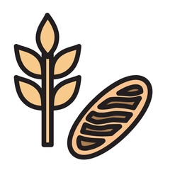 Grains and Cereals Vector Filled Icon Design