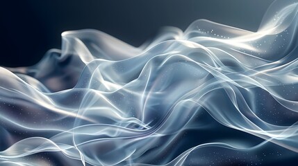 Obraz premium Mesmerizing Transparent Waves of Fluid Motion and Graceful Curves in an Abstract Digital Backdrop