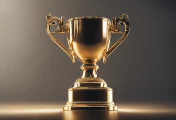 Golden trophy isolated on transparent background