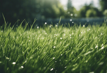 Obraz premium Green grass on transparent background Spring or summer plant lawn