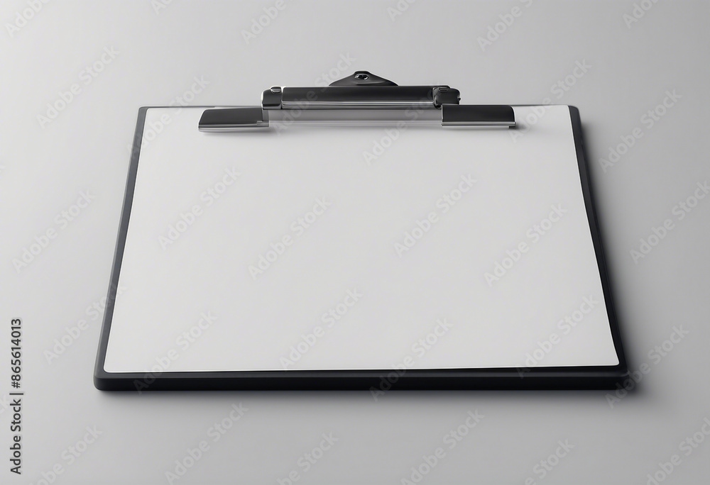 Poster paper tablet clipboard with piece of empty paper isolated on transparent background