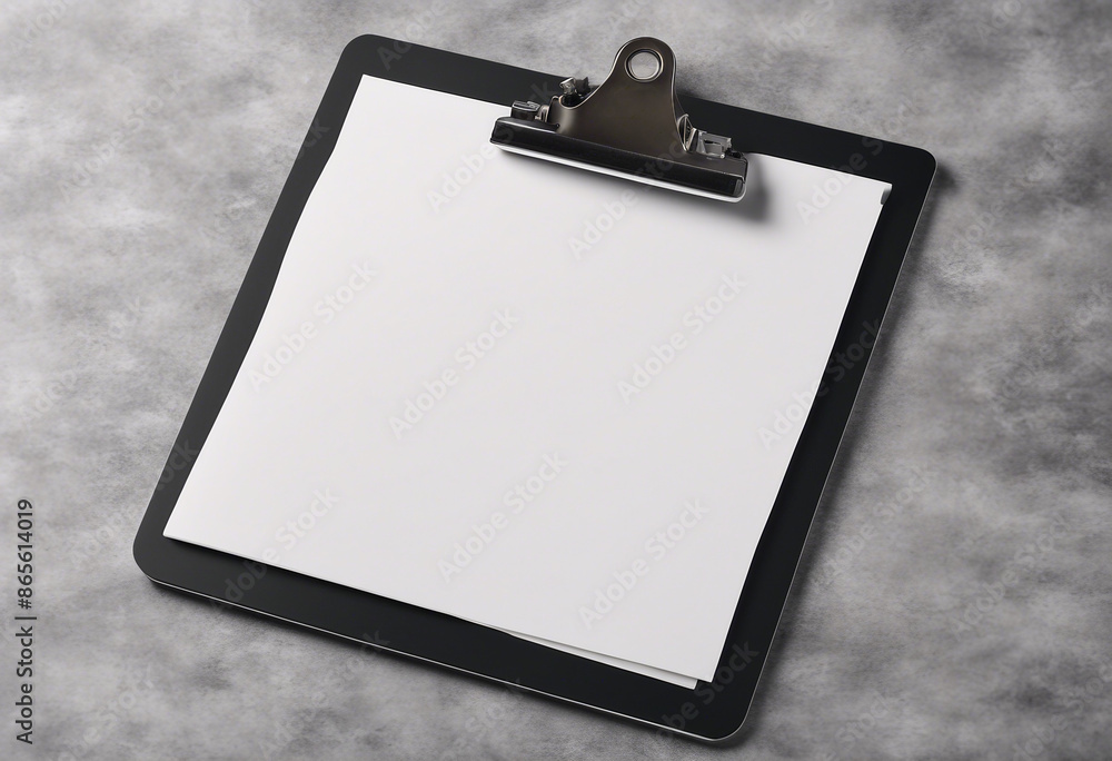 Poster paper tablet clipboard with piece of empty paper isolated on transparent background