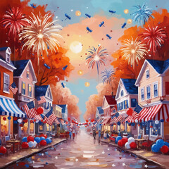 fireworks over the city