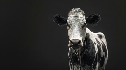 Close-up view of a serene cow with big, expressive eyes.