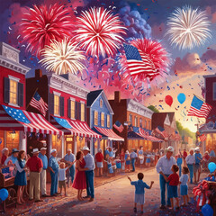 fireworks in the city