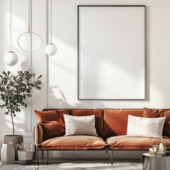 A sophisticated space featuring a blank frame ready to serve as an abstract background or a wallpaper sure to be a best-seller