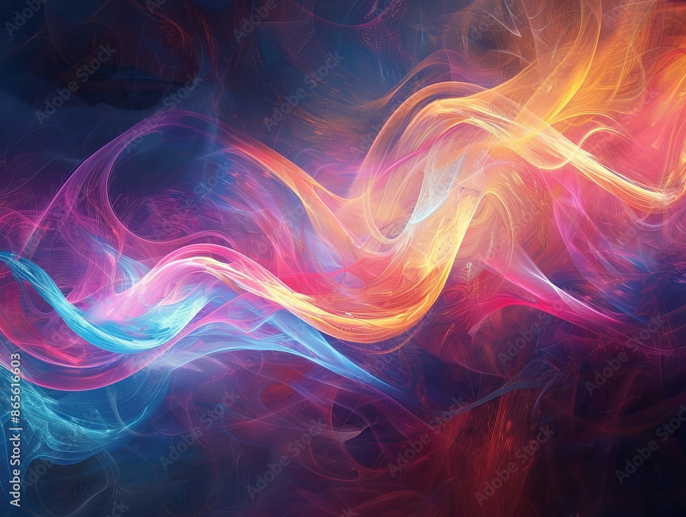 Poster this dynamic abstract depiction features a swirl of vivid colors that could serve as a catchy backgr