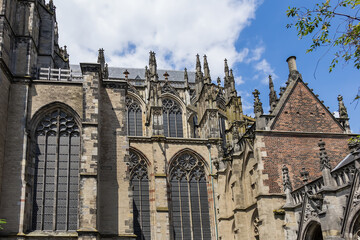 Fototapeta premium St. Martin's Cathedral or Dom Church (Domkerk, from 1254), Gothic church dedicated to Saint Martin of Tours. Utrecht, the Netherlands.