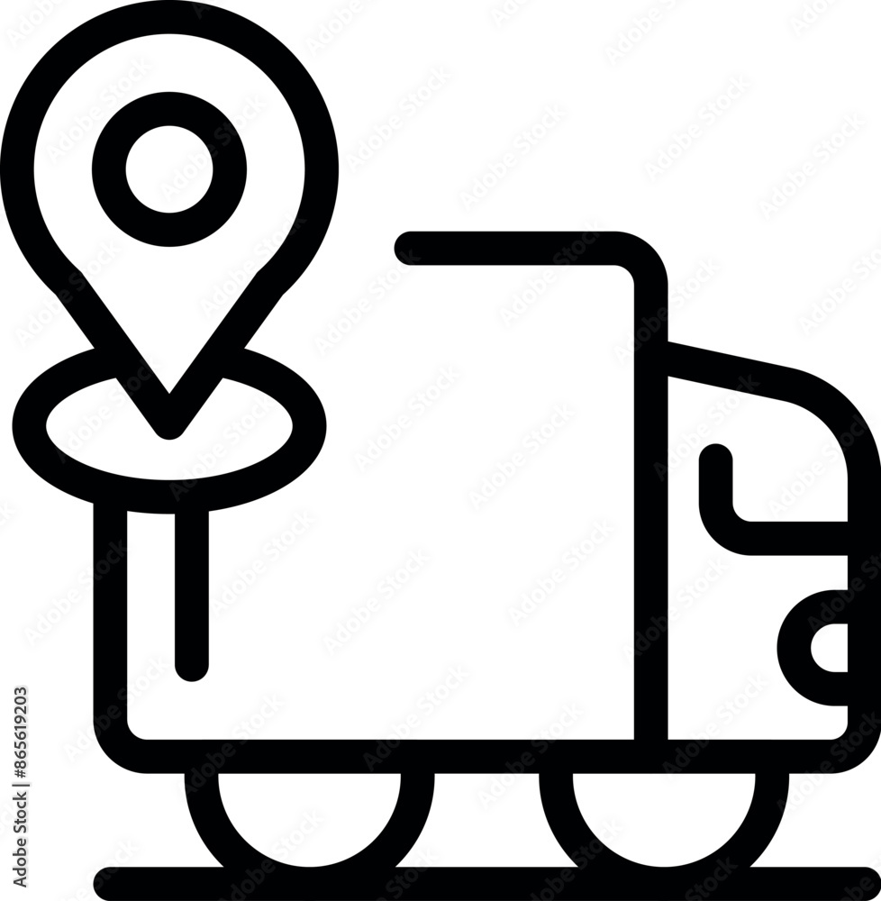 Poster this scalable icon represents the concept of delivery tracking using gps technology