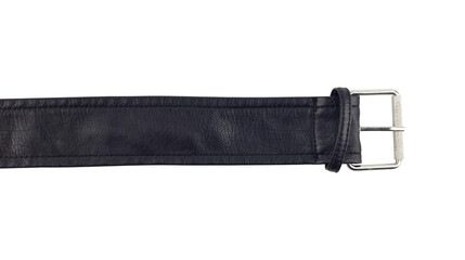 black leather belt isolated from background
