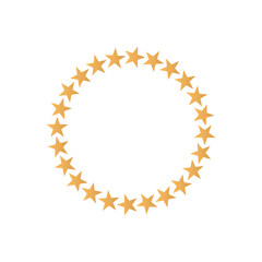 Star vector golden circular laurel. Golden laurel wreath silhouette. Trophy crest. Greek Gold Star Award, winner round emblem