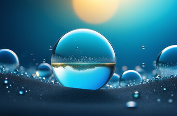 hyperdetailed conceptual scene with big magic bubbles with tiny worlds inside close-up view
