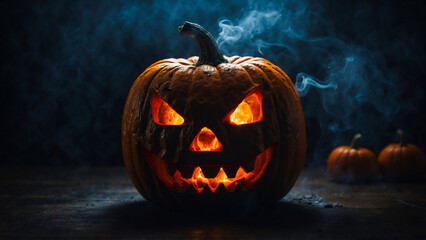 halloween pumpkin on a black background