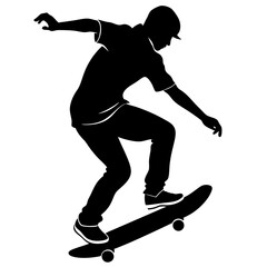 Skateboarder vector silhouette