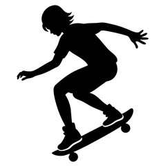 Skateboarder vector silhouette