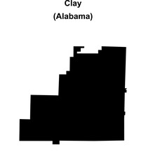Clay County (Alabama) blank outline map