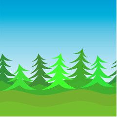 Obraz premium Green trees, forest plantations, environmental conservation.