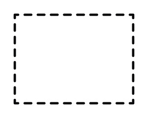 Dashed line square frame. isolated on white background.