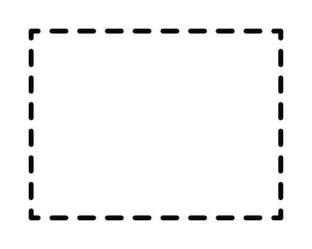 recommend clip art: Dashed line square frame. isolated on white background.