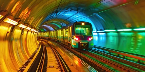 Modern City Transit: Metro Train and Pulse Electricity