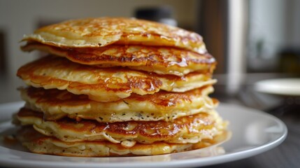 Stacked golden brown potato pancakes