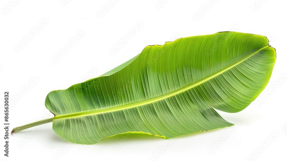 Poster isolated fresh banana leaf