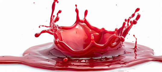 Red sauce splash isolated on white background