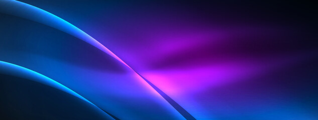 Neon light glowing waves and lines background set for wallpaper, business card, cover, poster, banner, brochure, header, website