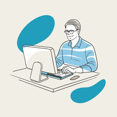 businessman working on laptop