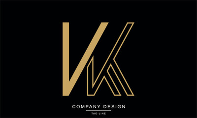 WK, KW Abstract Letters Logo Monogram Design Font Icon Vector Initials