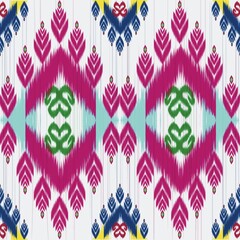Ikat handmade seamless wallpaper. Ethnic Ikat abstract background art. llustration for greeting cards, printing and other design project.